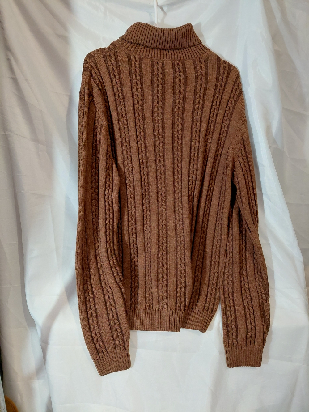 Classic Cable-Knit Turtleneck Sweater in Brown - Picture 7 of 10